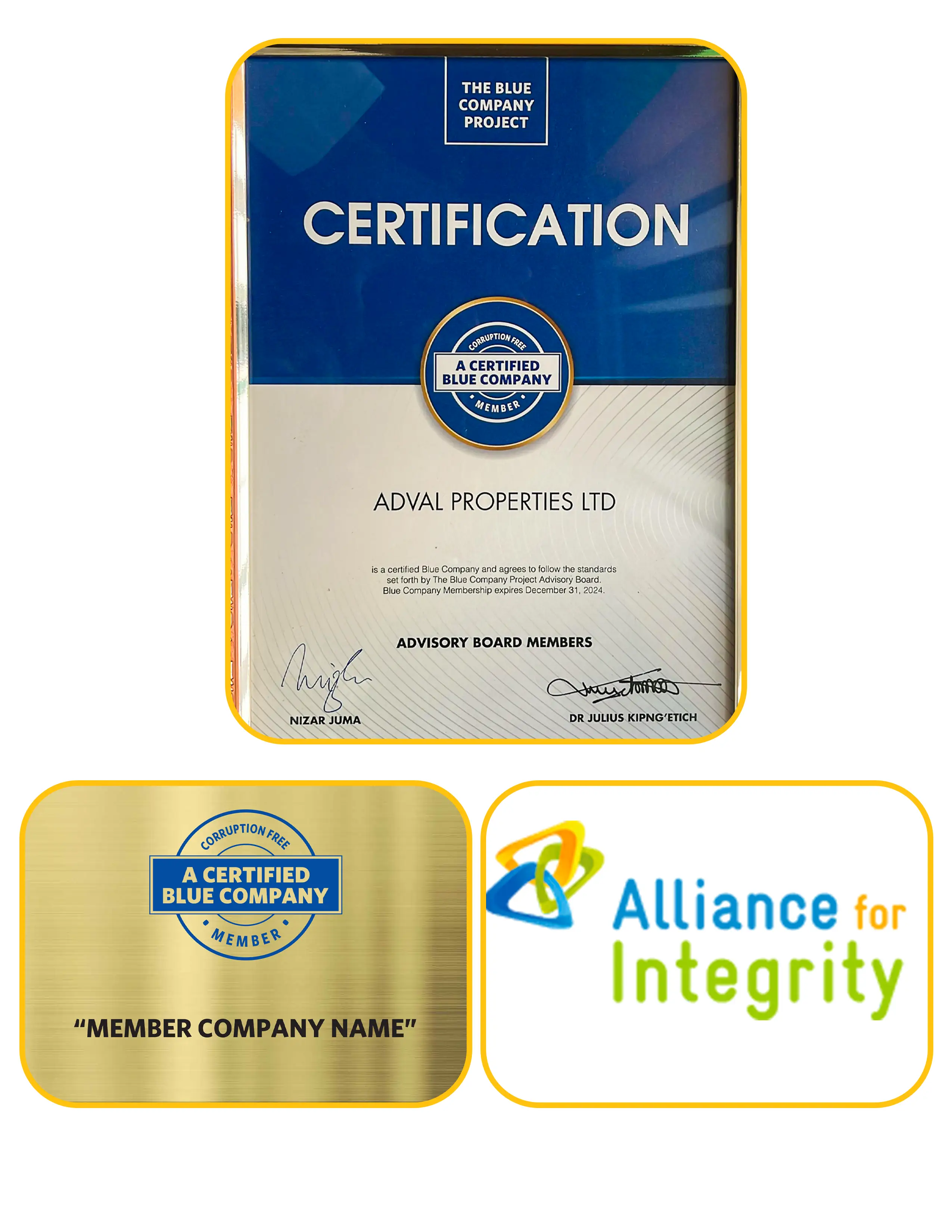 Blue Company Membership 2024; Proudly Certified by The Blue Company Project